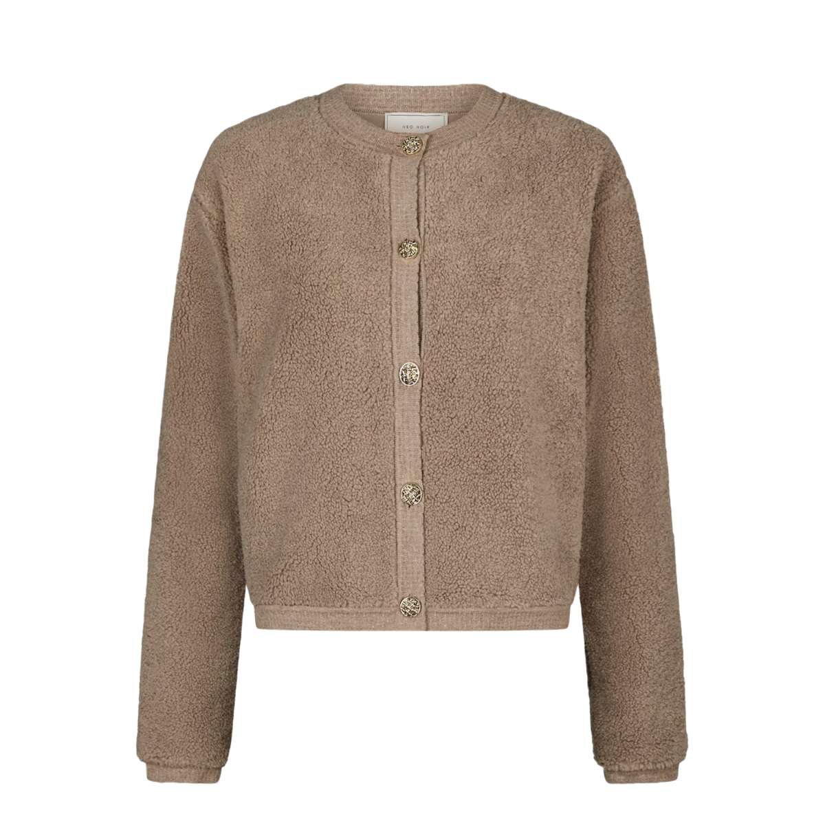 Limo Fluffy Knit Cardigan - 125 Dark Sand