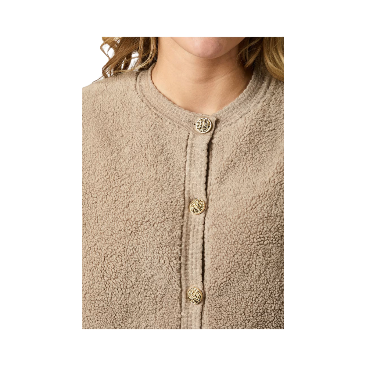 Limo Fluffy Knit Cardigan - 125 Dark Sand
