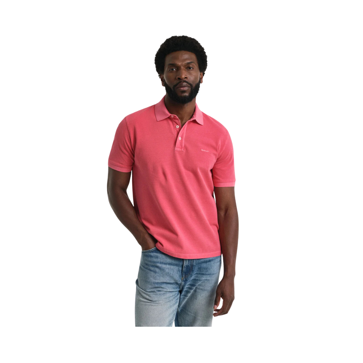 Sunfaded SS Polo - Watermelon Red