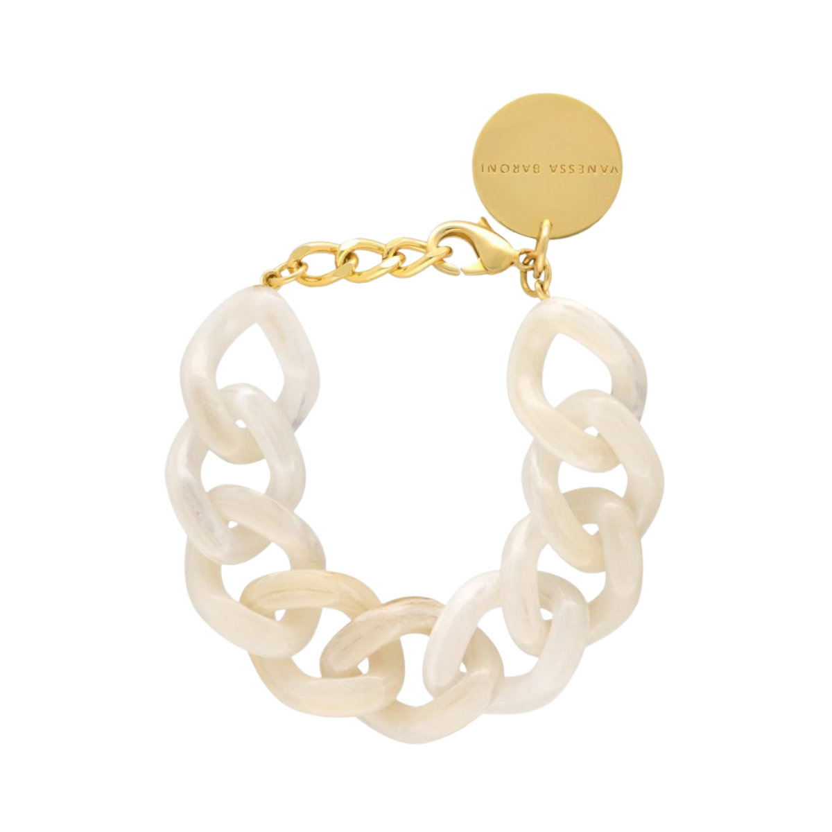 Flat Chain Bracelet - White Marble