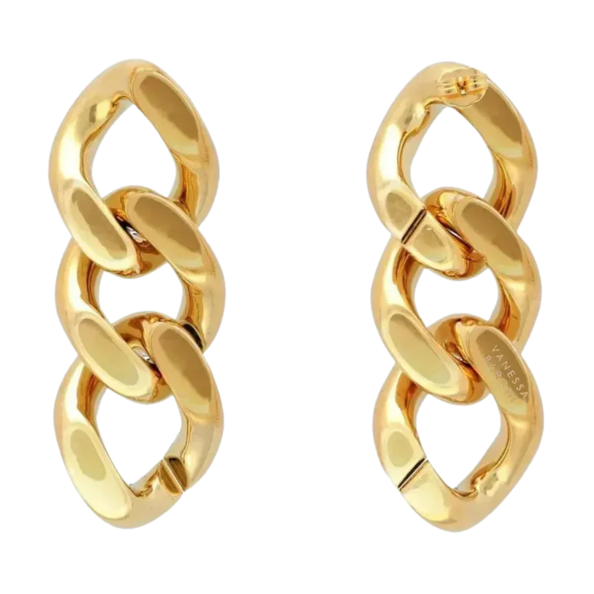 New Flat Chain Earring - Gold