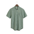 Reg Cotton Linen SS Shirt - Woody Green