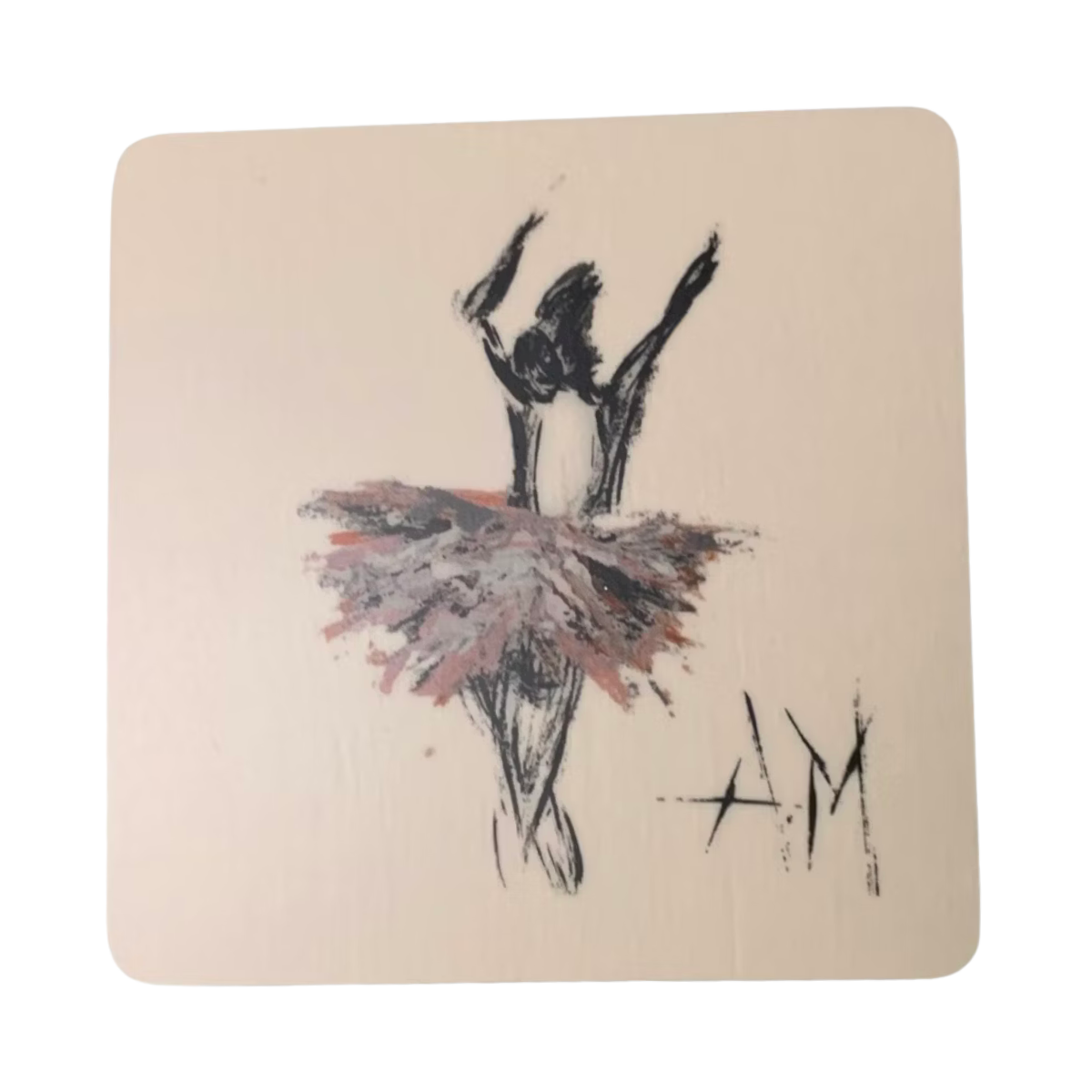 Ballerina Glasunderlägg 4-pack - White