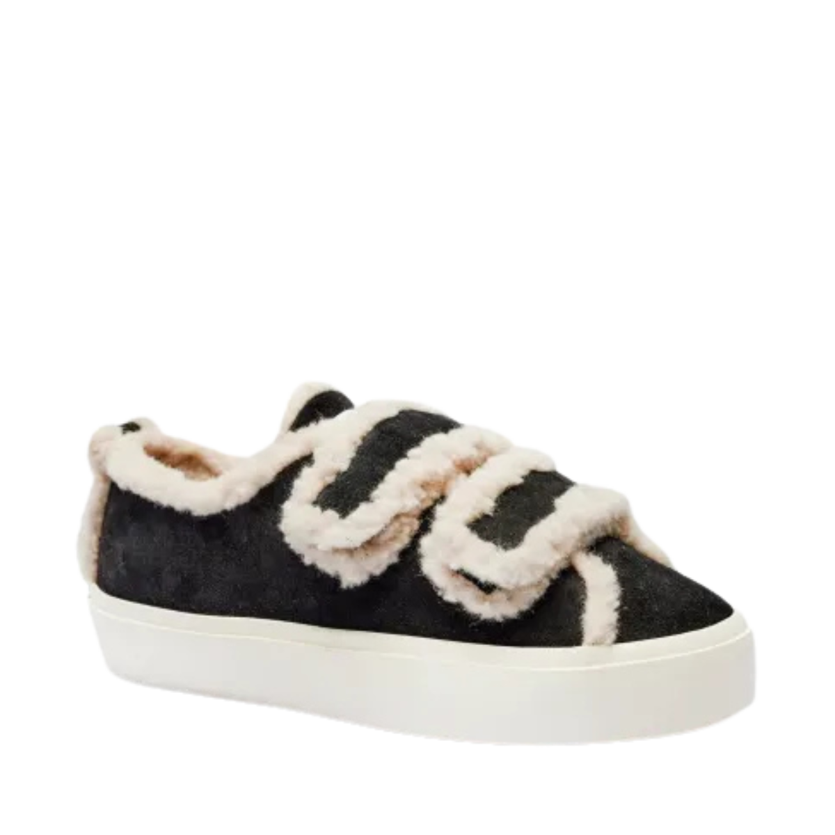 Shearling Low Velcro - Black