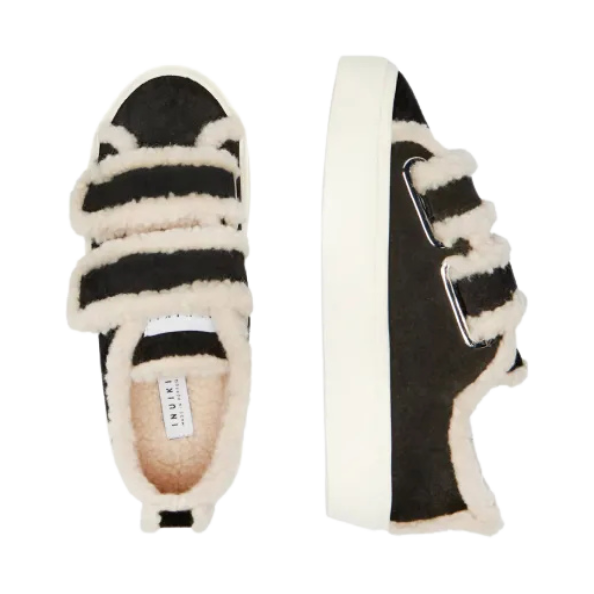 Shearling Low Velcro - Black