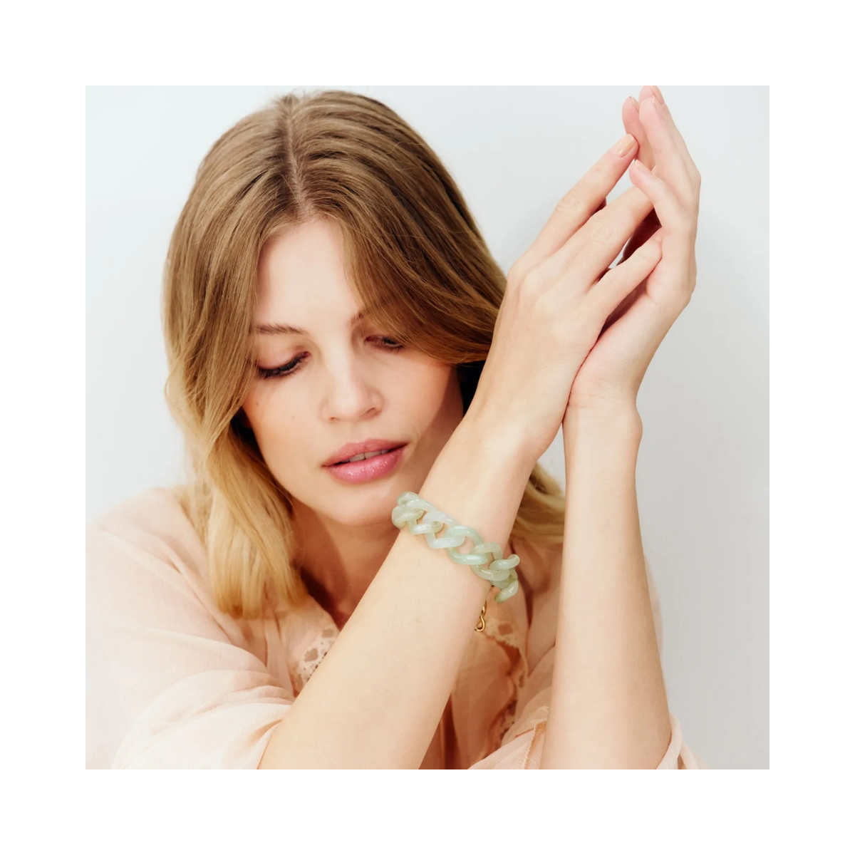 Mini Flat Chain Bracelet - Jade