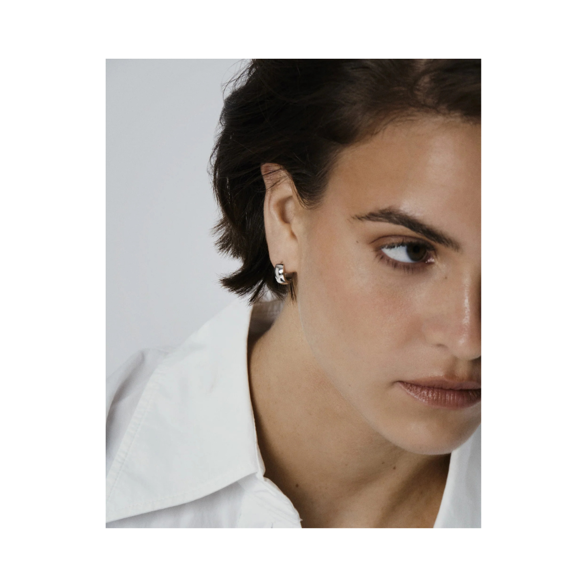 Chunky Silver Hoops Small - Silver