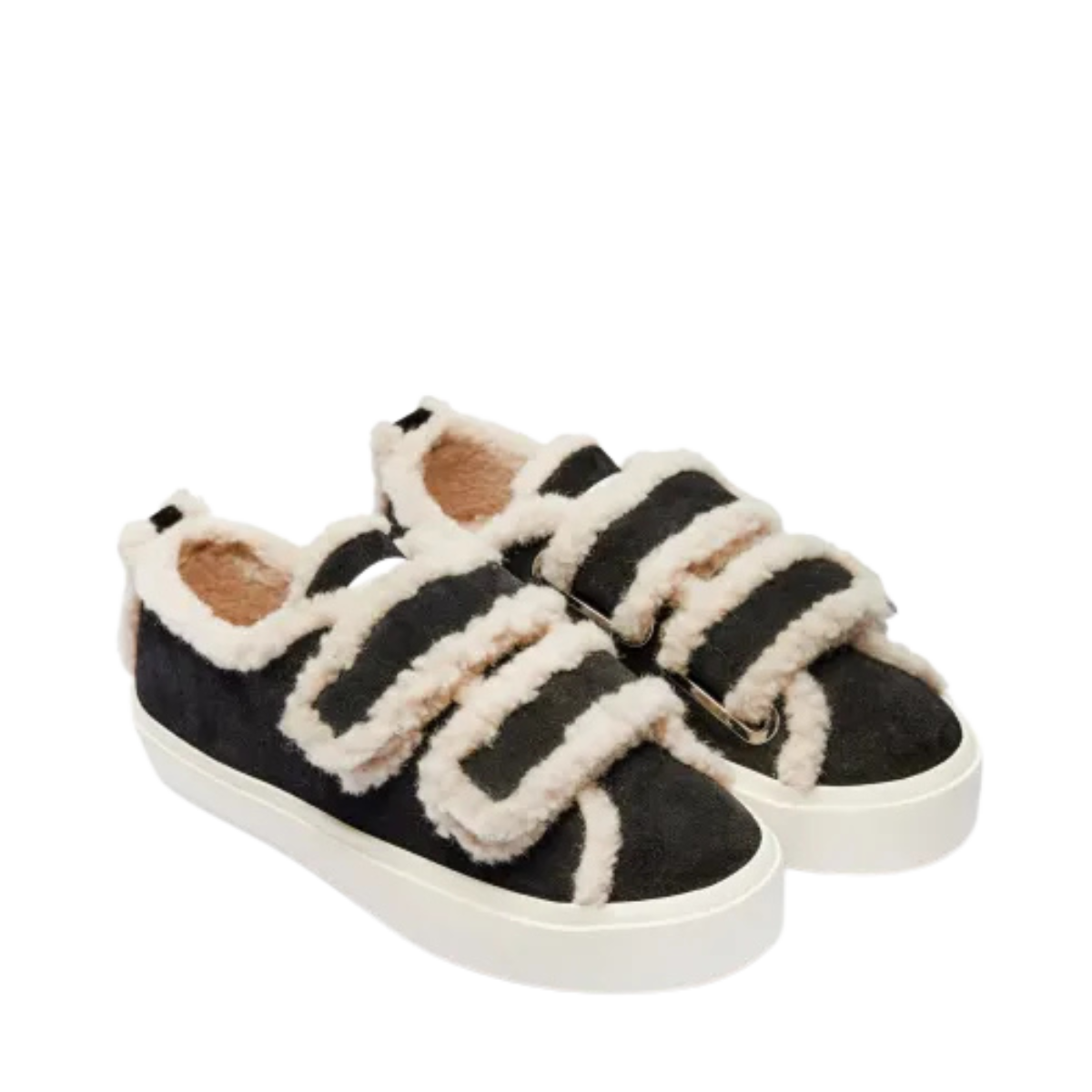 Shearling Low Velcro - Black
