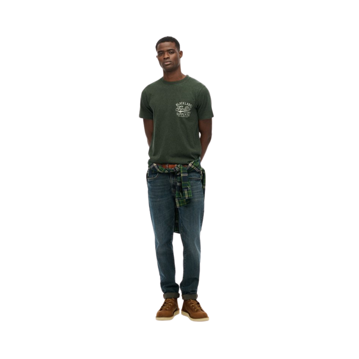 Industrial Relaxed Tee - B6V Deep Forest Green Marl