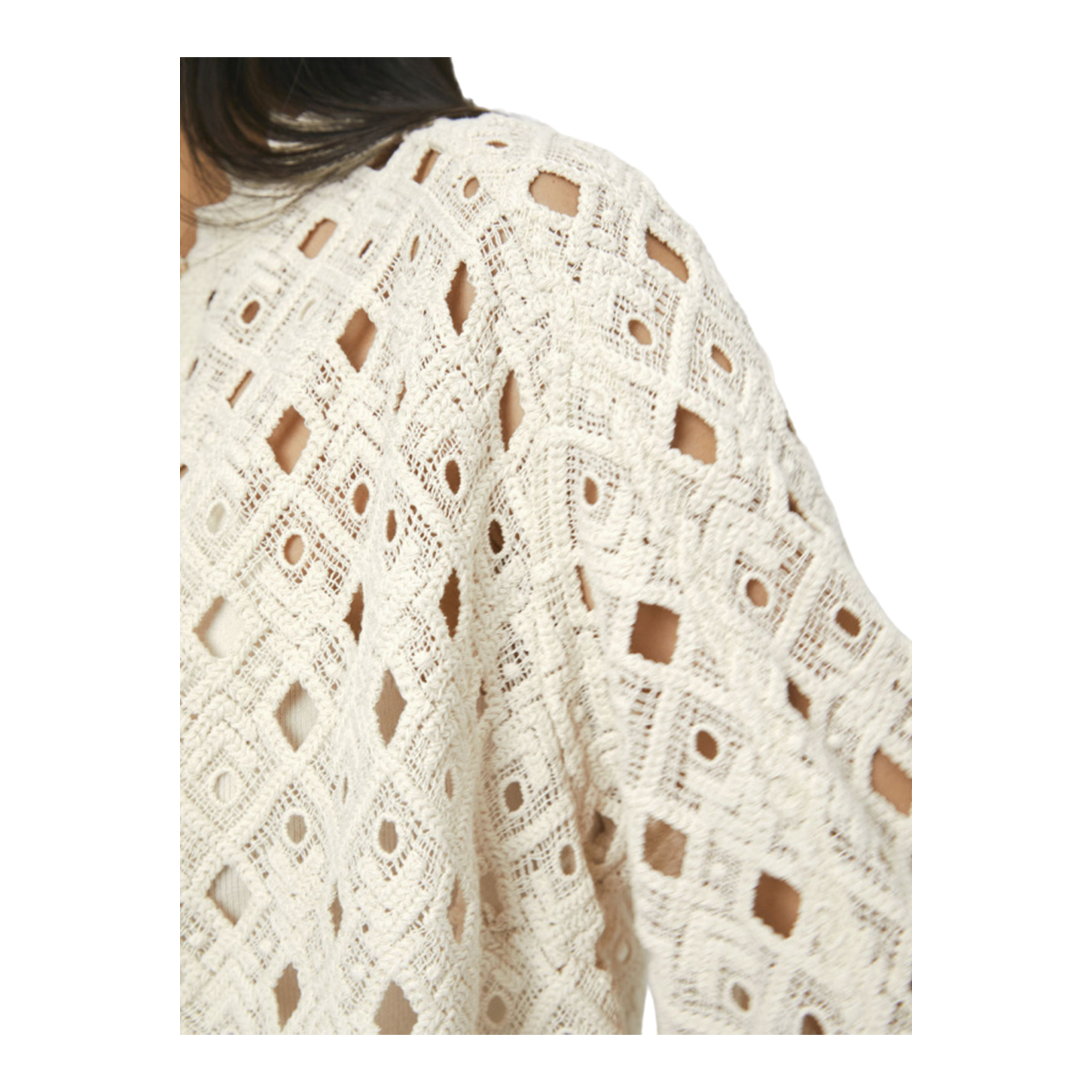 Afira Sculped Lace Jacket - White