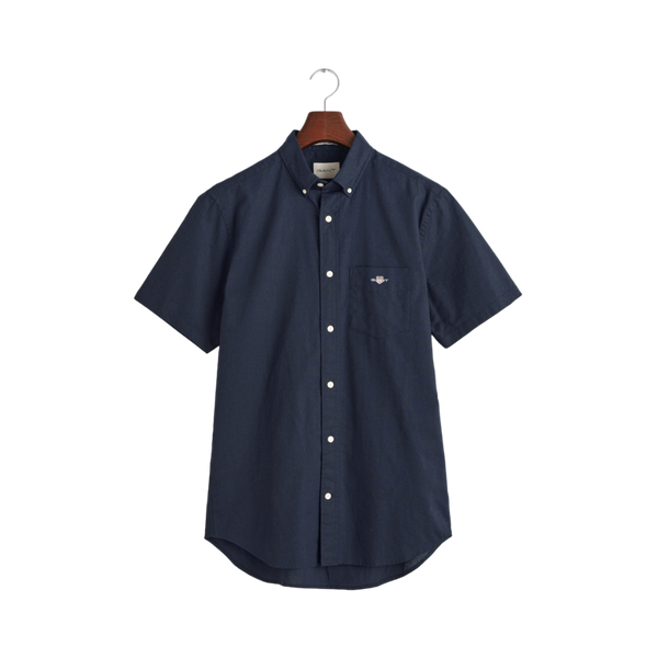 Cotton Linen SS Shirt - Navy