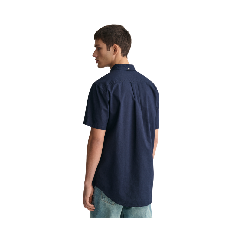 Cotton Linen SS Shirt - Navy