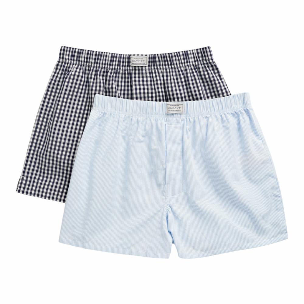 Stripe & Gingham Boxer 2 Pcs - Blue
