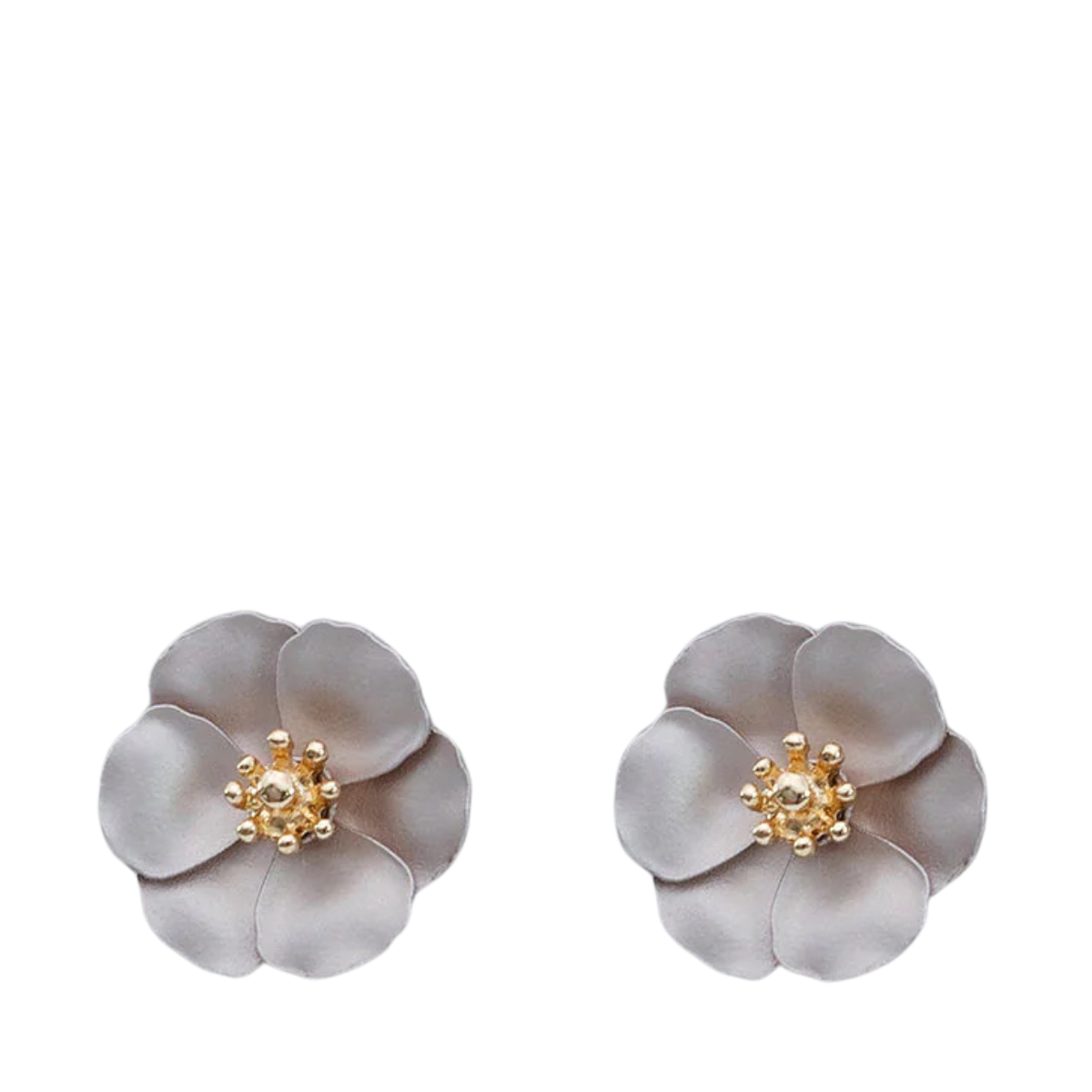 Flower Small Earrings - Nougat
