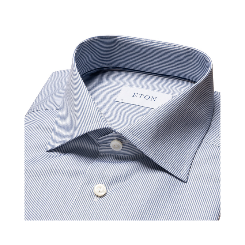 Fine Stripe Signature Twill Shirt - Blue