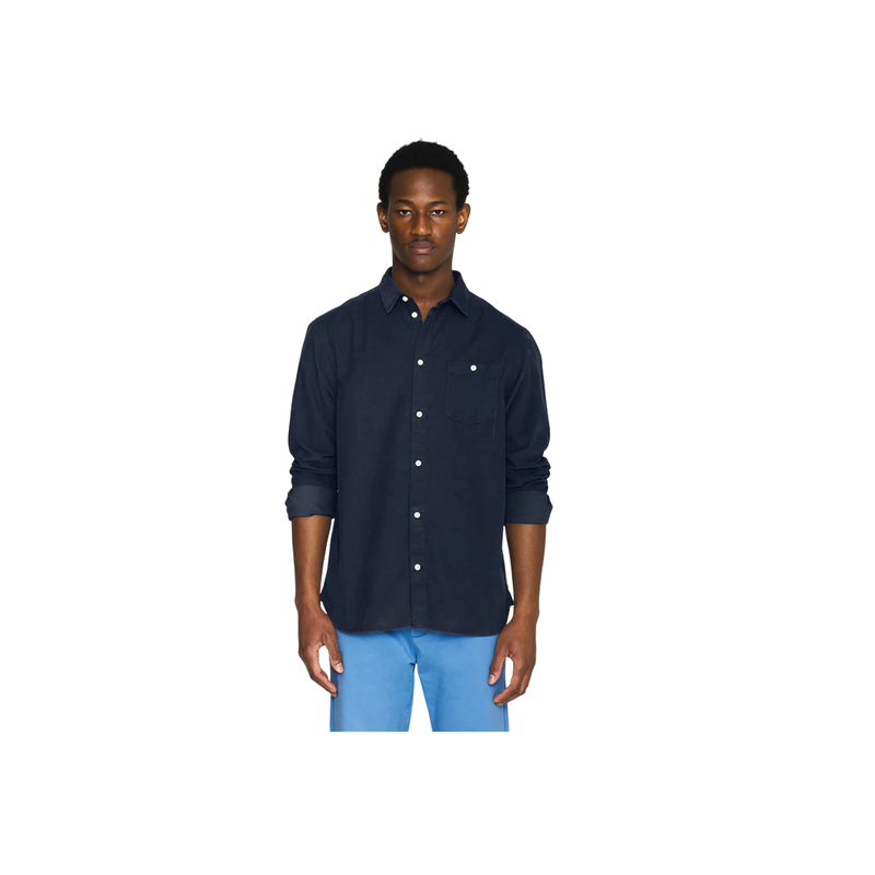 REGULAR FIT CORDUROY SHIRT - Blue