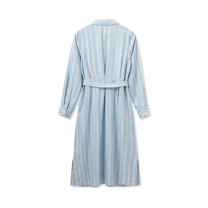 MMKorina Striped Linen Dress - Blue