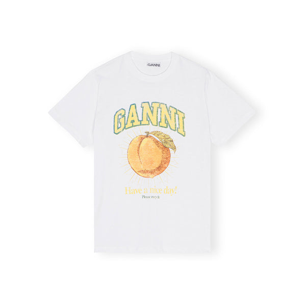 Basic Jersey Peach Relaxed T-shirt - White