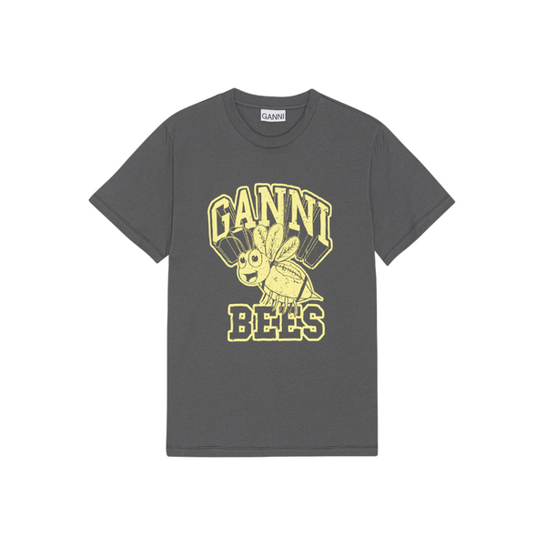 Basic Jersey Yellow Bee Relaxed T-shirt - Grey