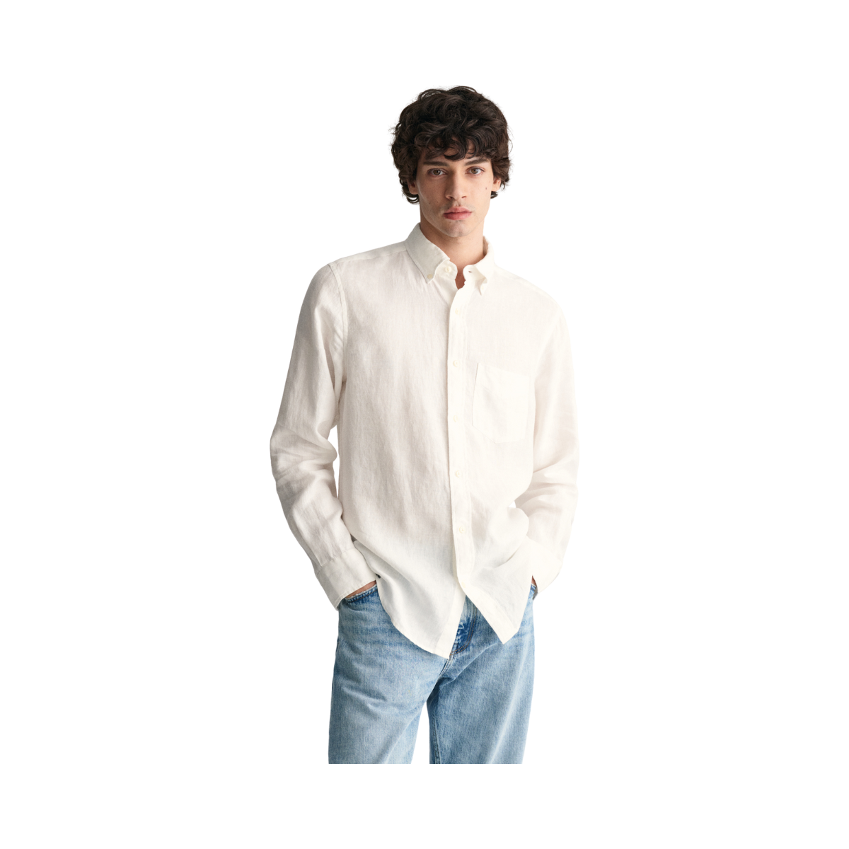 Regular Linen Shirt - White