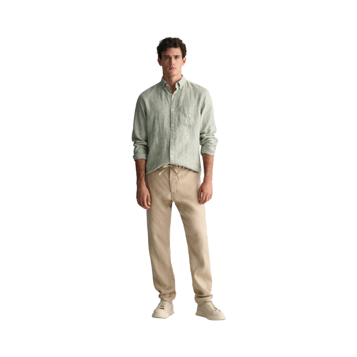 Relaxed Linen DS Pants - Beige