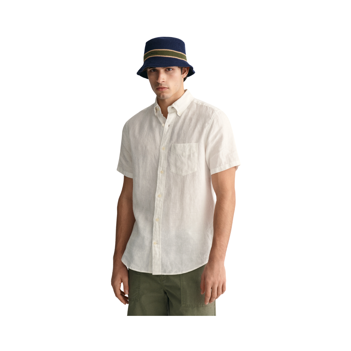 Regular Linen SS Shirt - White