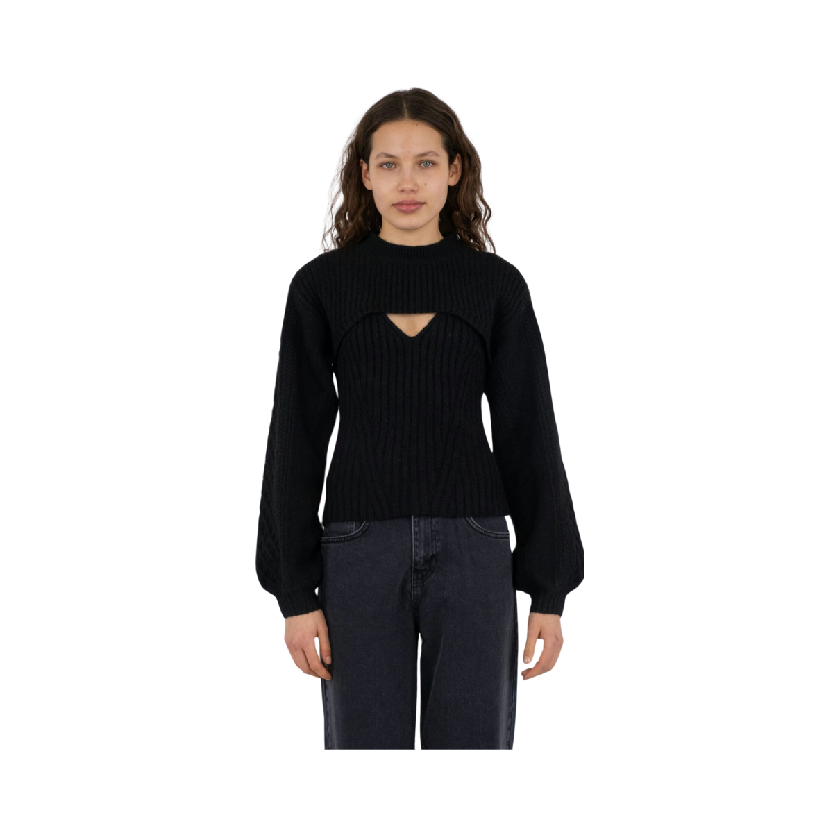 Bonita Bolero Knit Blouse - Black