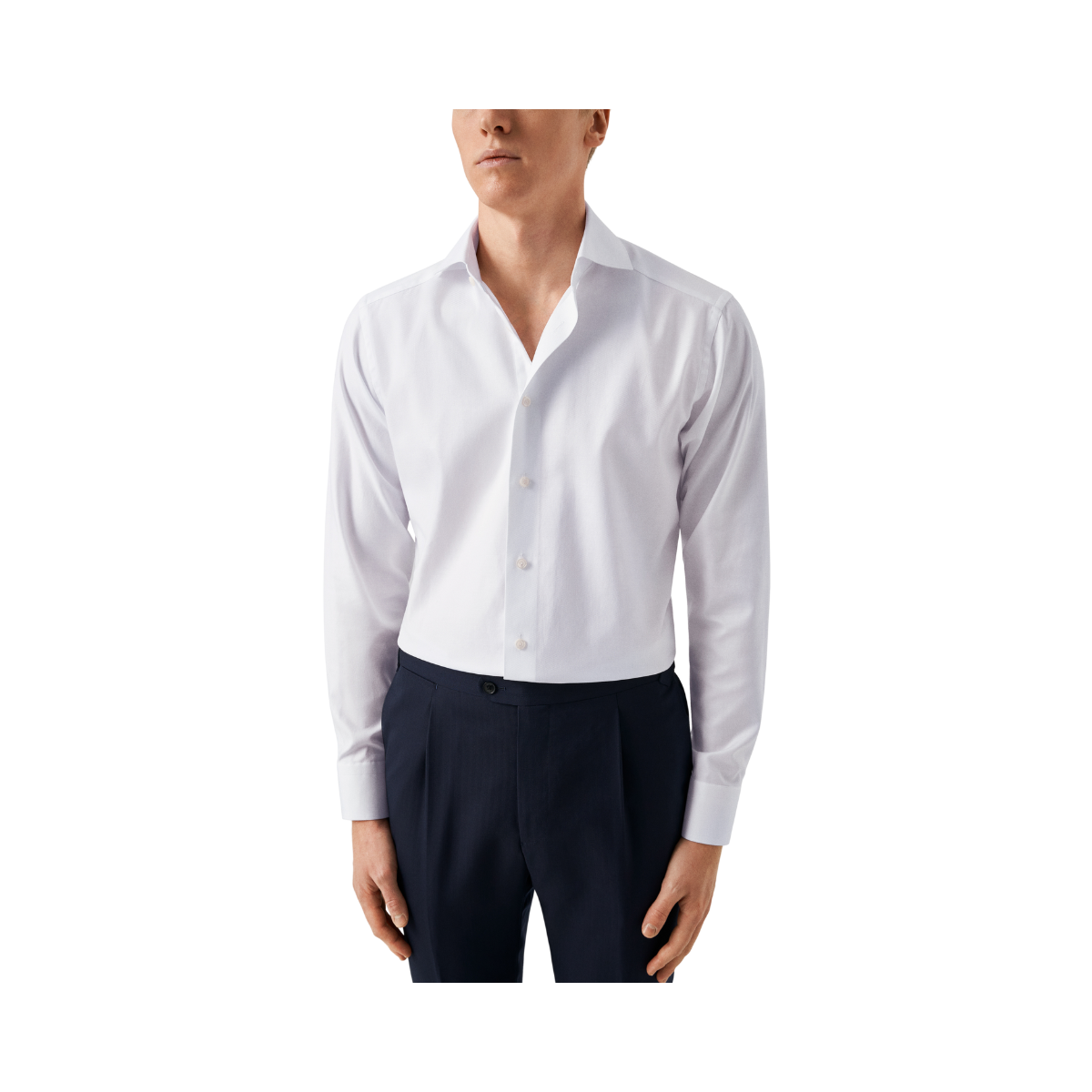 Semi Solid Fine Twill Contemporary Shirt - 00 White