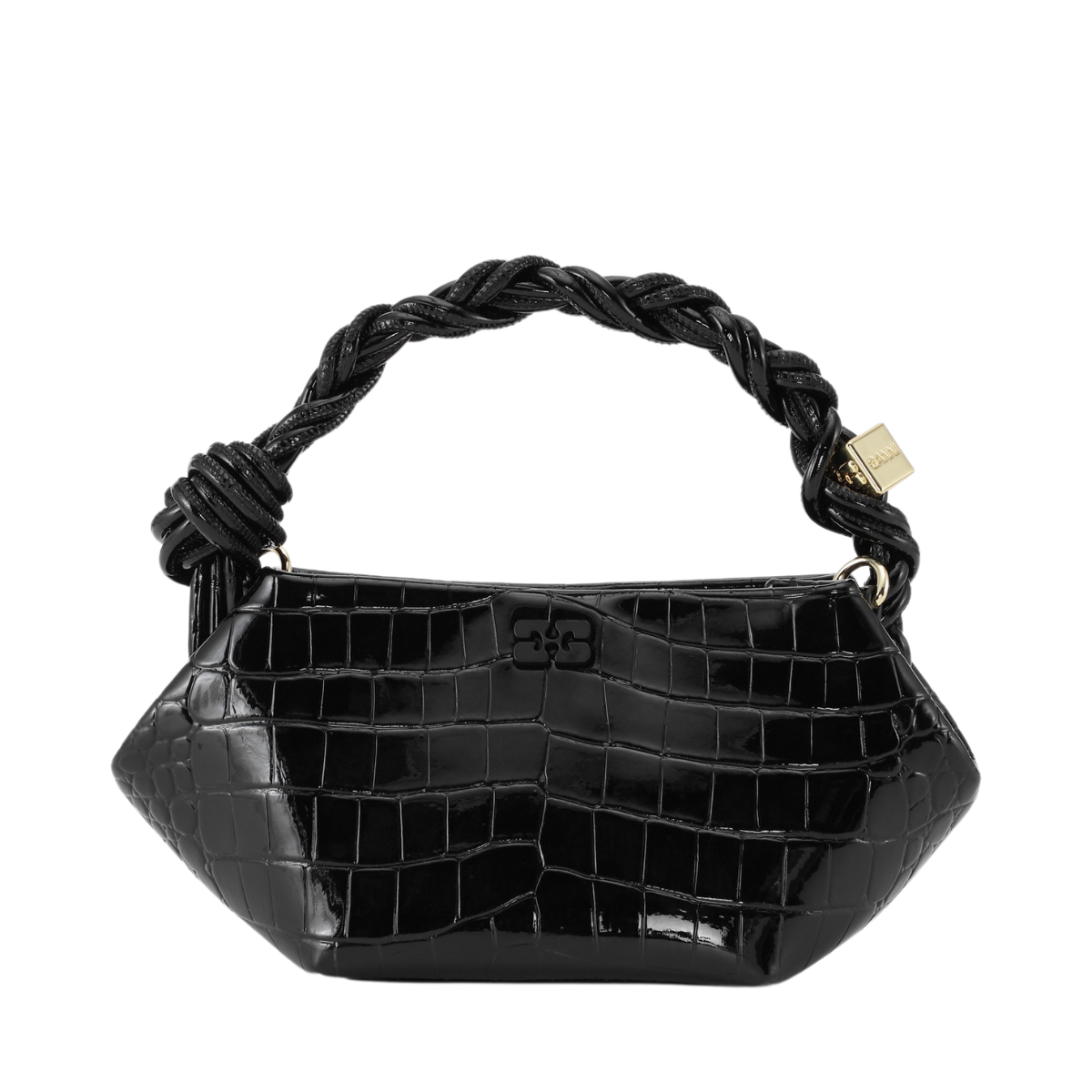 Ganni Bou Bag Mini Patent Croco - Black