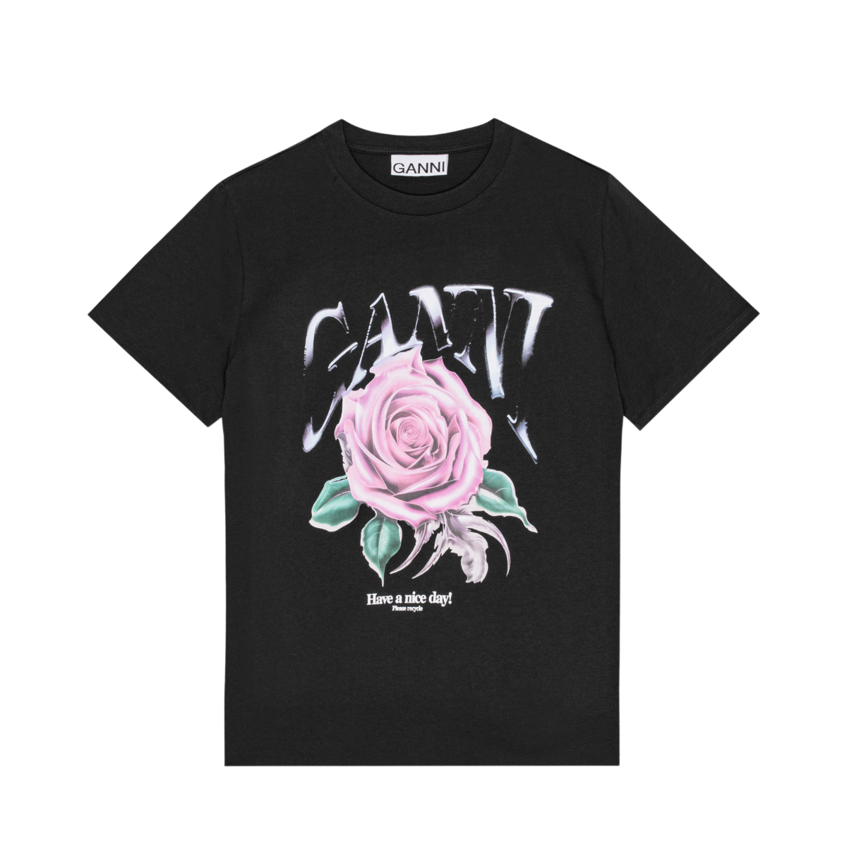 Basic Jersey Rose Relaxed T-shirt - Black