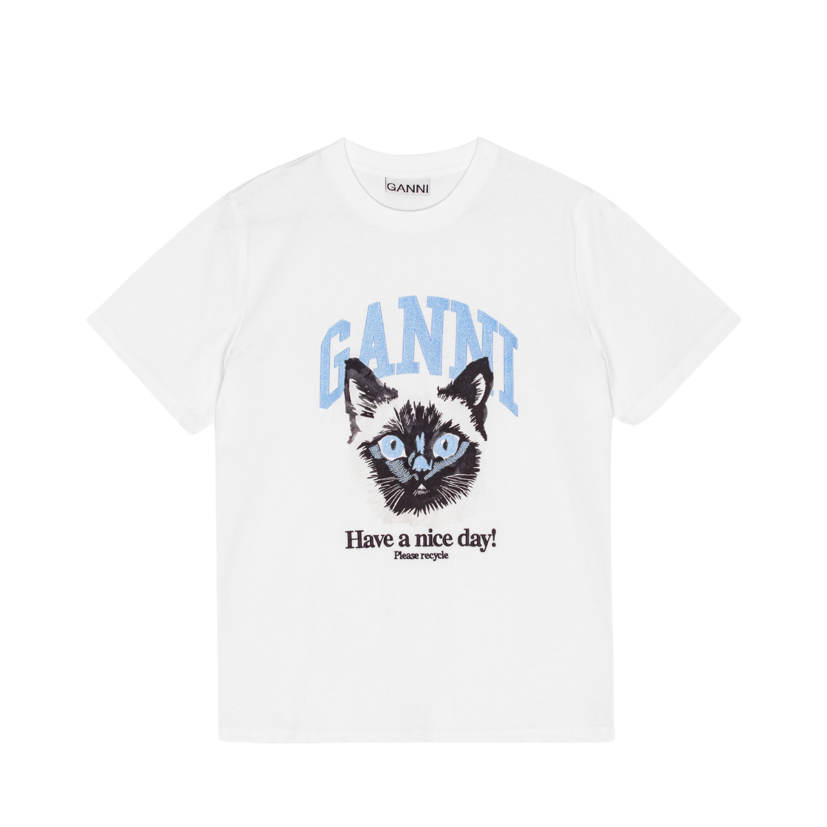 Basic Jersey Cat Relaxed T-shirt - White