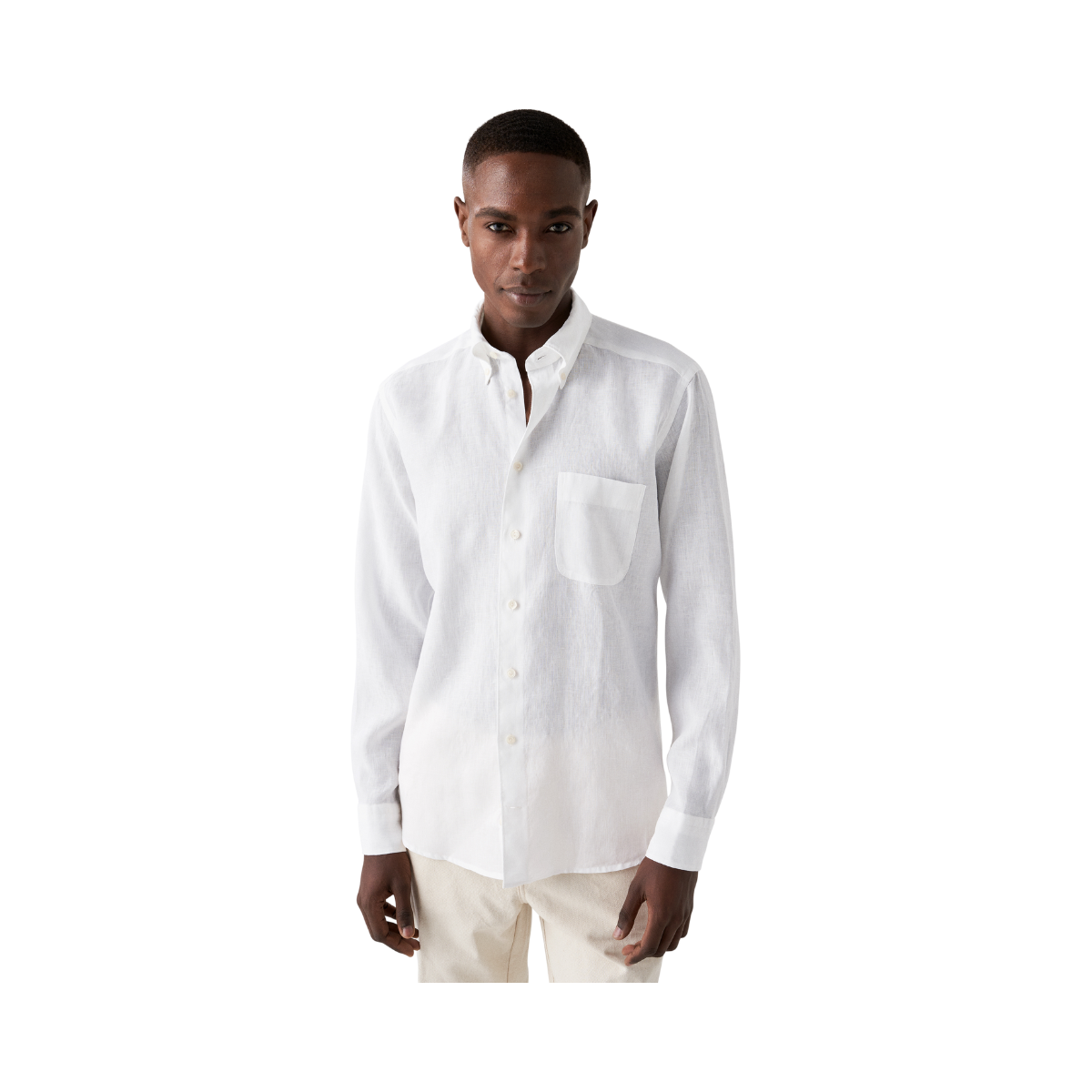 Solid Linen Shirt - White