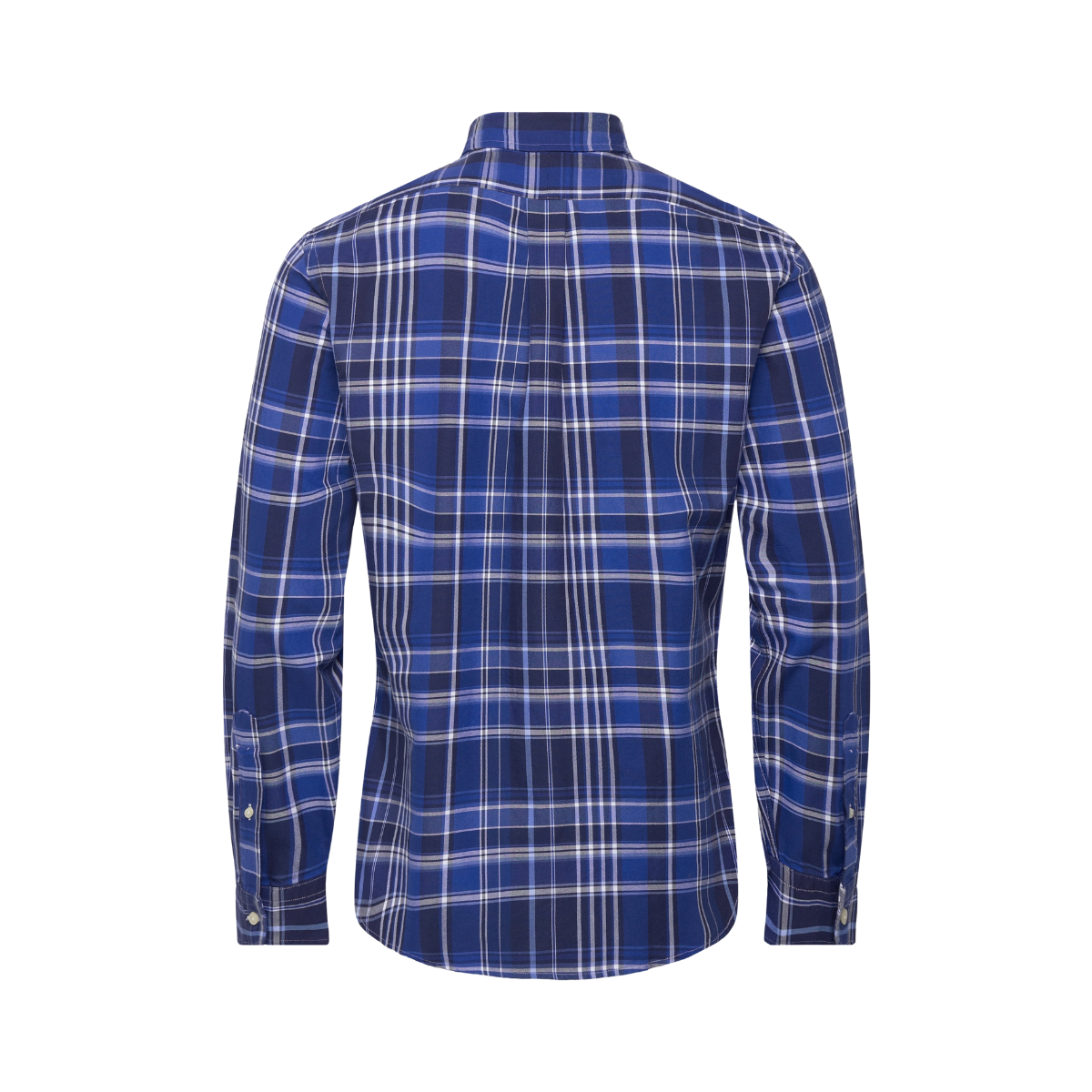 Custom Fit Plaid Oxford Shirt - Blue