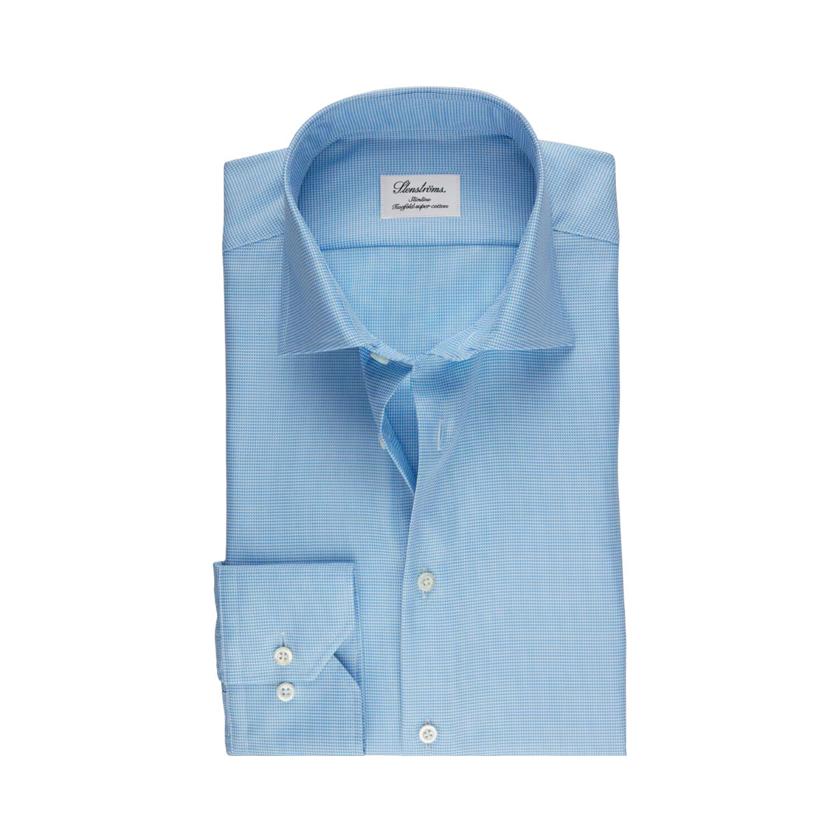 Hounds Tooth Fitted Body Shirt - Blue