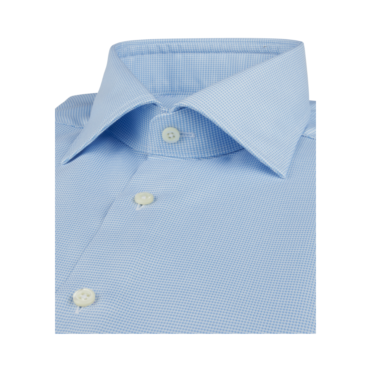 Hounds Tooth Fitted Body Shirt - Blue