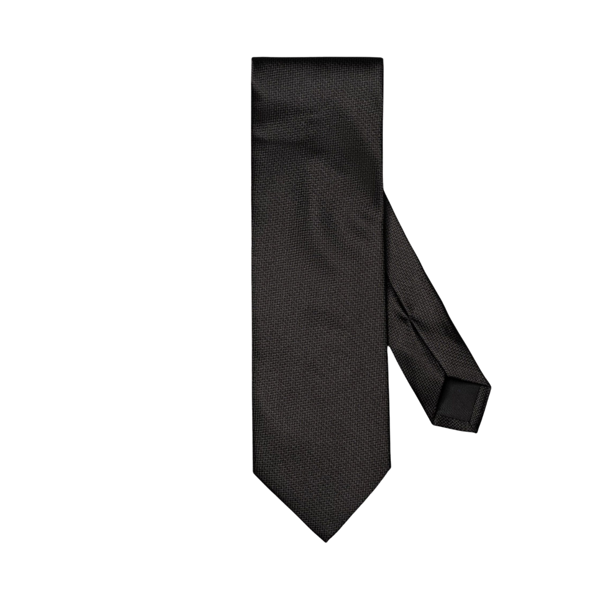 Solid Woven Silk Tie - Black