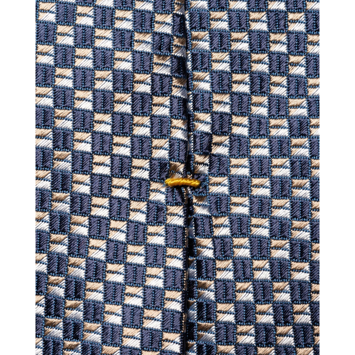 Geometric Woven Silk Tie - Blue