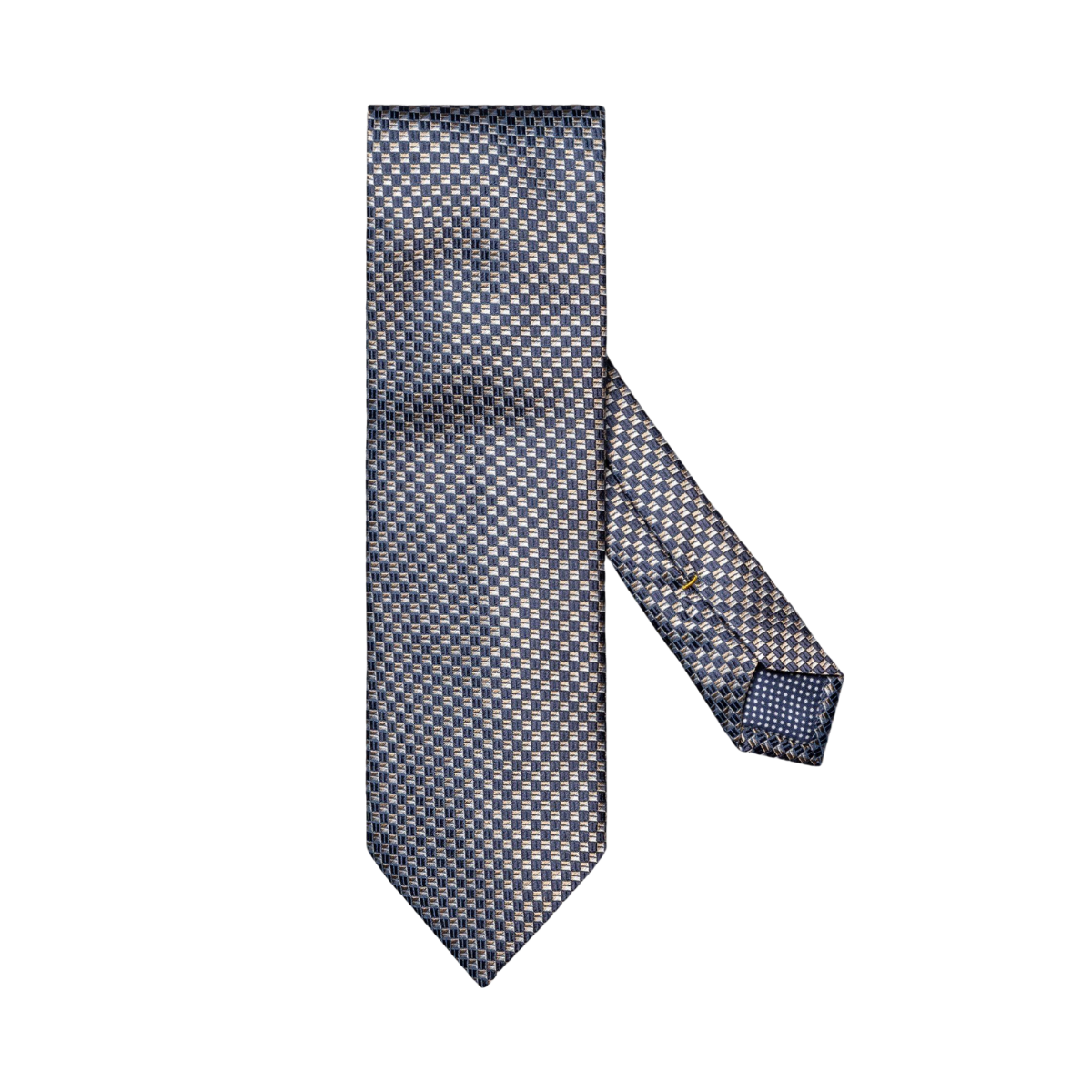 Geometric Woven Silk Tie - Blue