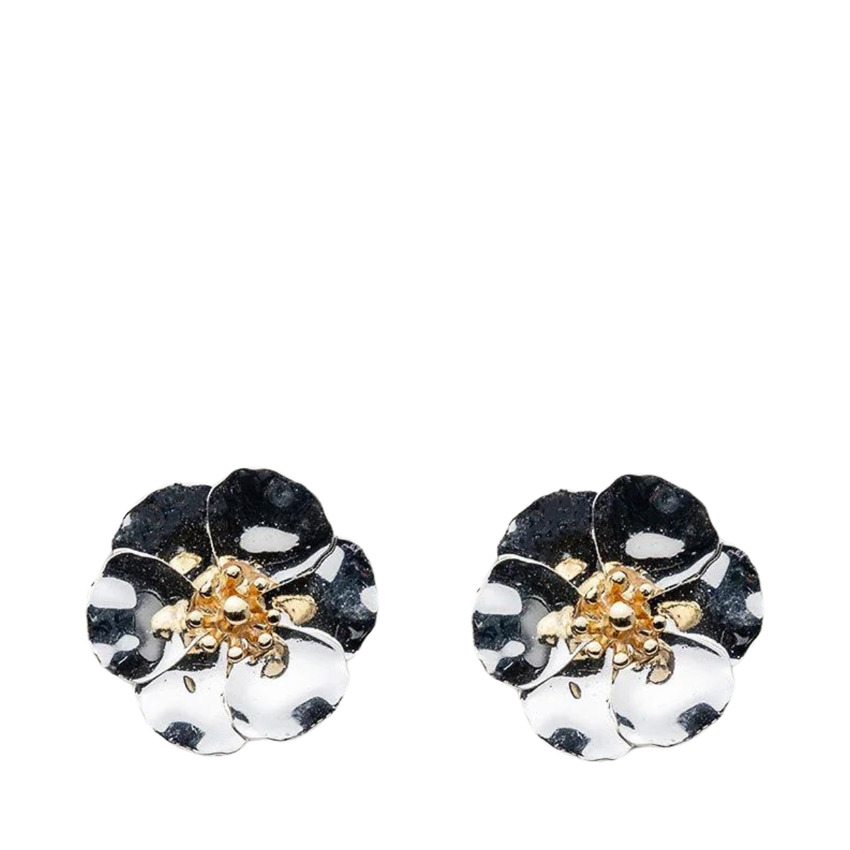 Flower Small Earrings Silver - Silver