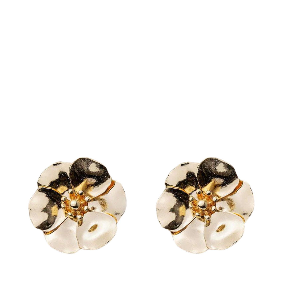 Flower Small Earrings Gold - Gold