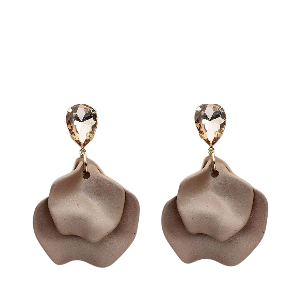 Leaf Earrings Nougat Cz - Nougat