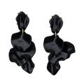 Leaf Earrings Pearl Black - Black