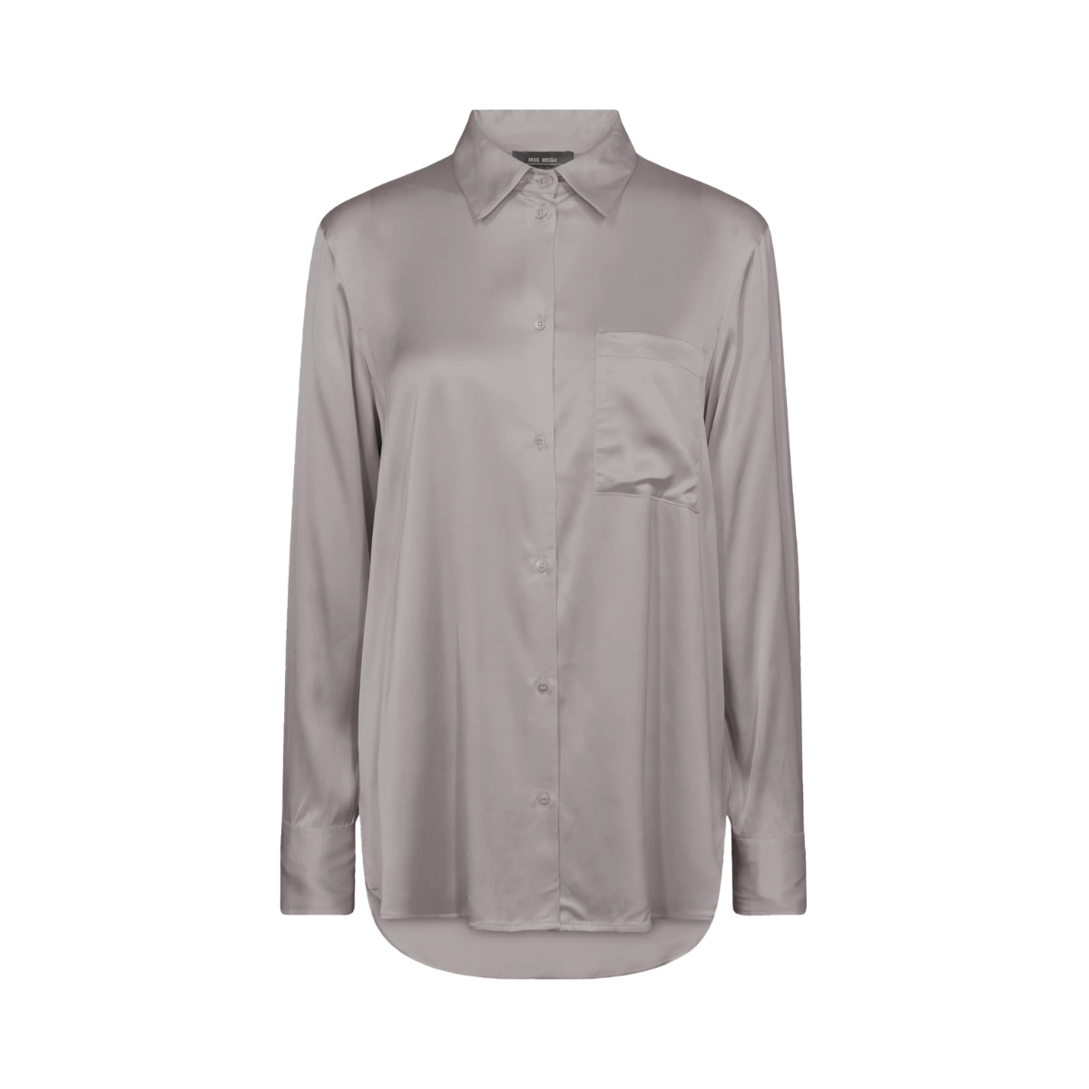 Linda Satin Shirt - Grey