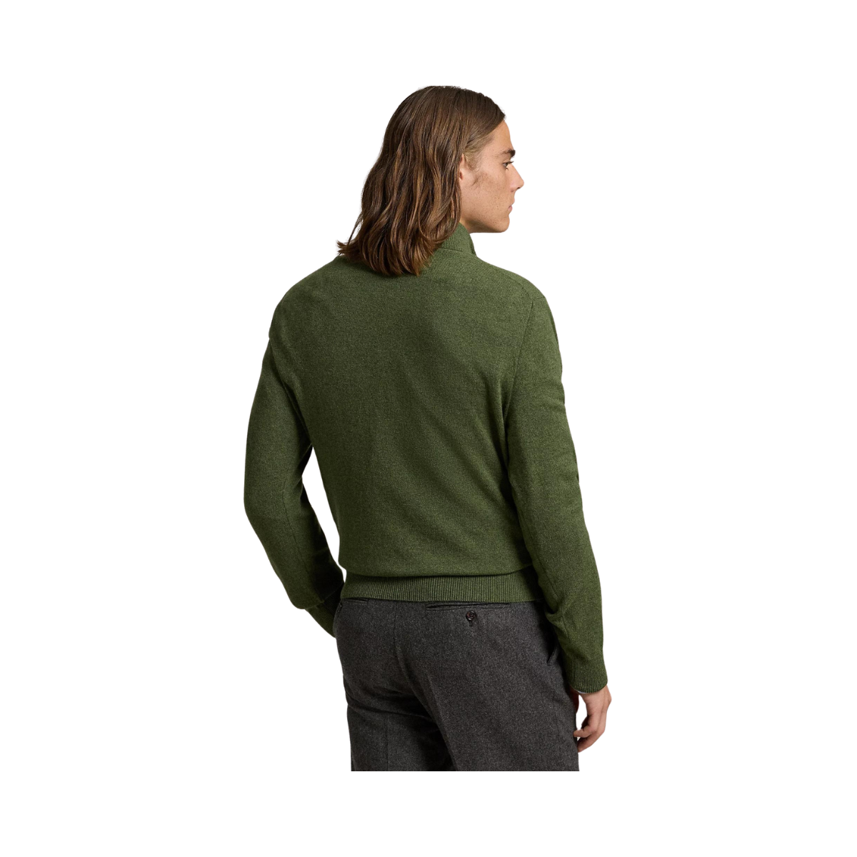 Wool Quarter-Zip Sweater - Green