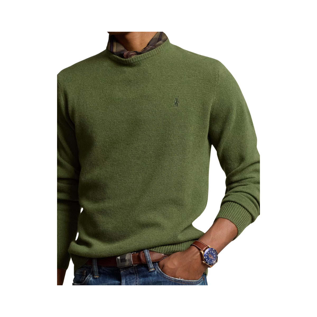 Wool Crewneck Sweater - Green