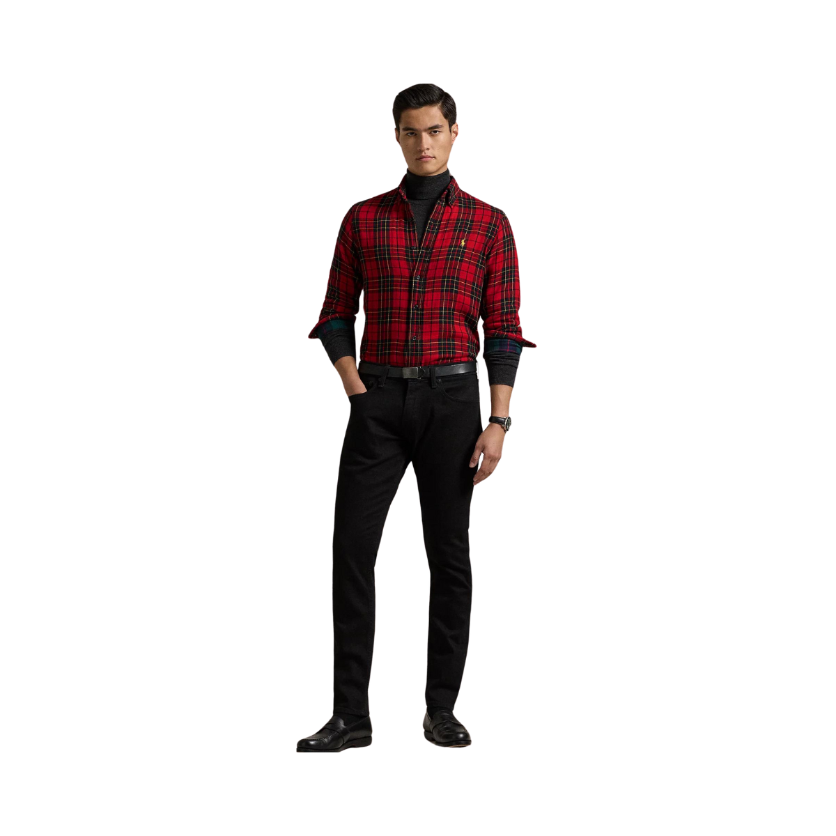 Custom Fit Plaid Double-Faced Shirt - Red