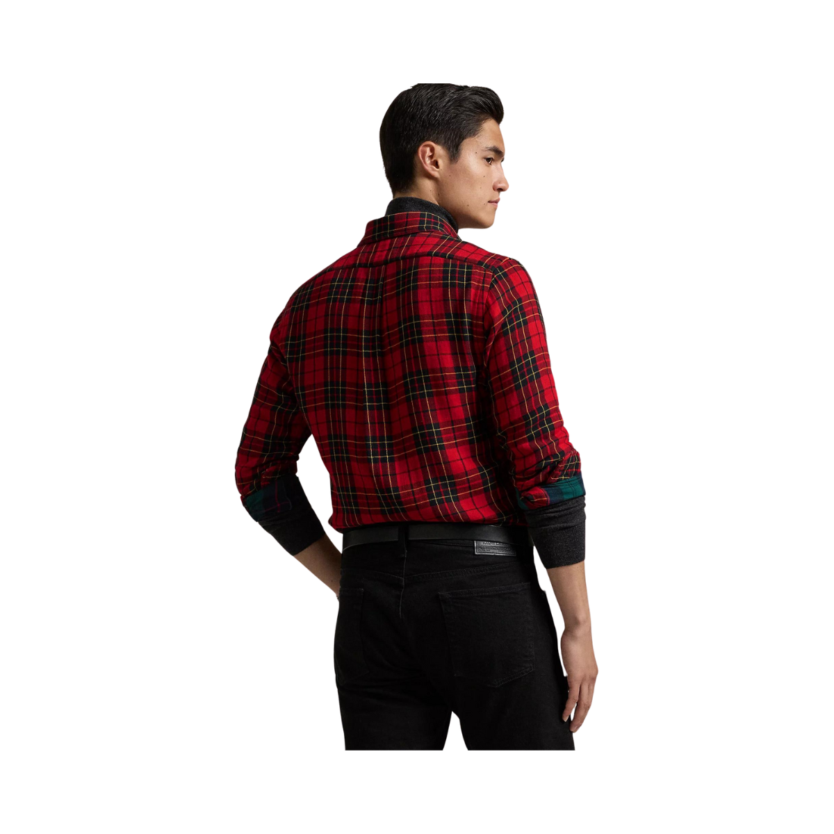 Custom Fit Plaid Double-Faced Shirt - Red