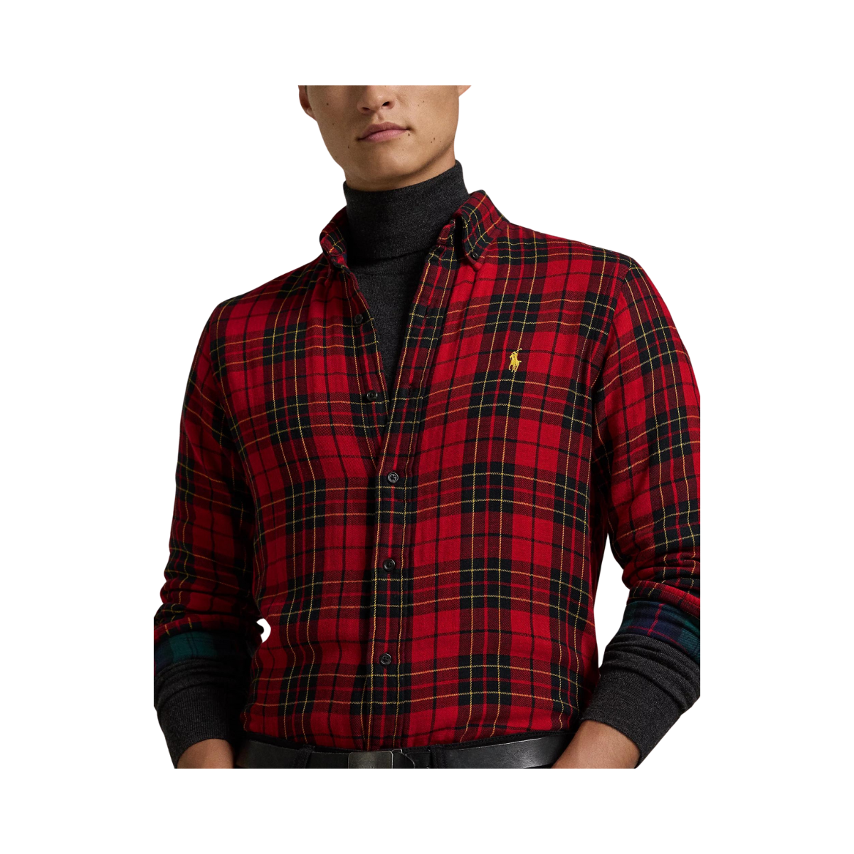 Custom Fit Plaid Double-Faced Shirt - Red