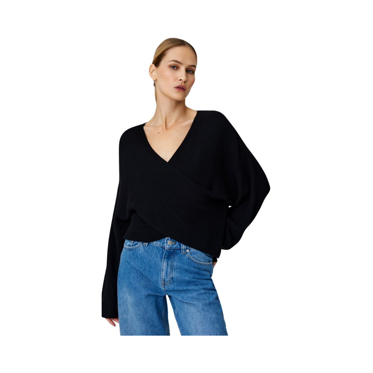 Zinelle Rachelle Wrap Pullover - Black