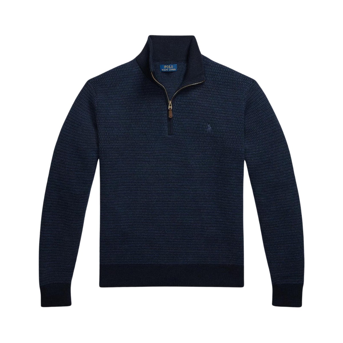 Washable Wool Quarter-Zip Jumper - Navy